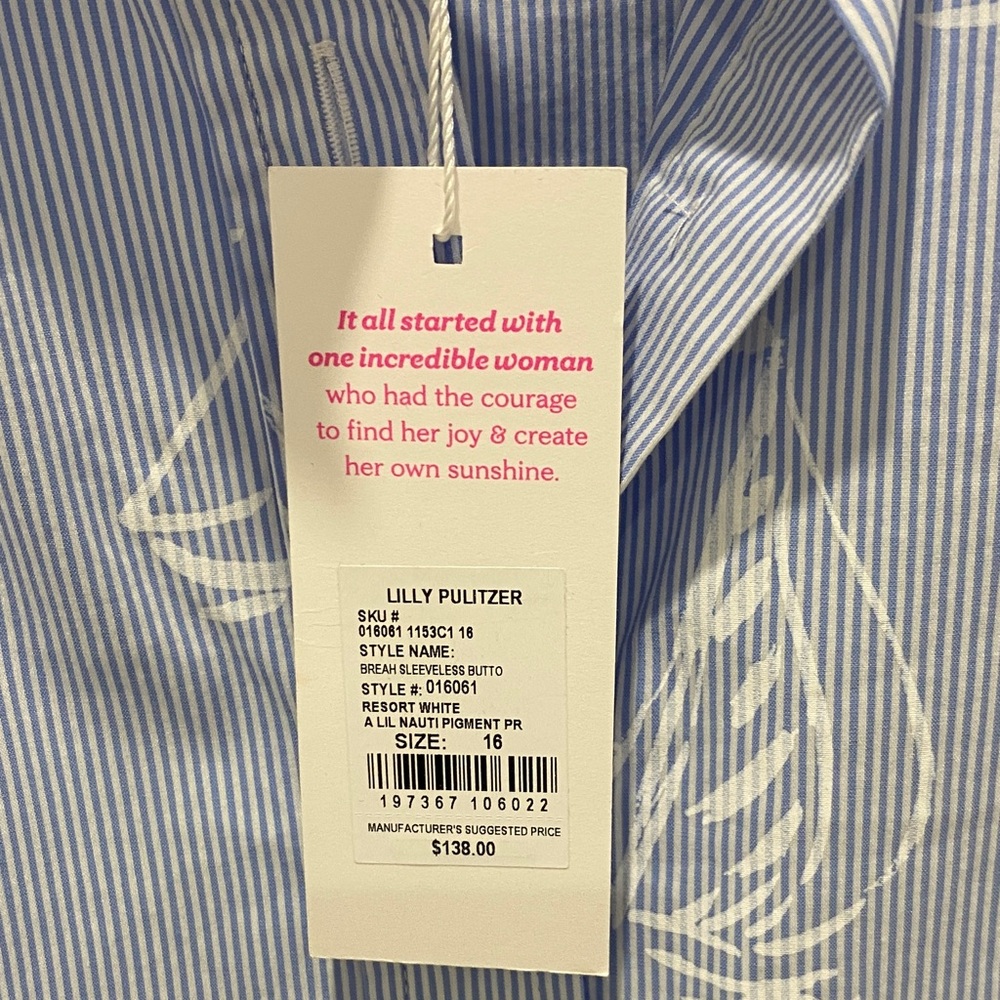 Lilly Pulitzer Blue Sleeveless Blouse with Sailboat Print - Picture 3 of 5